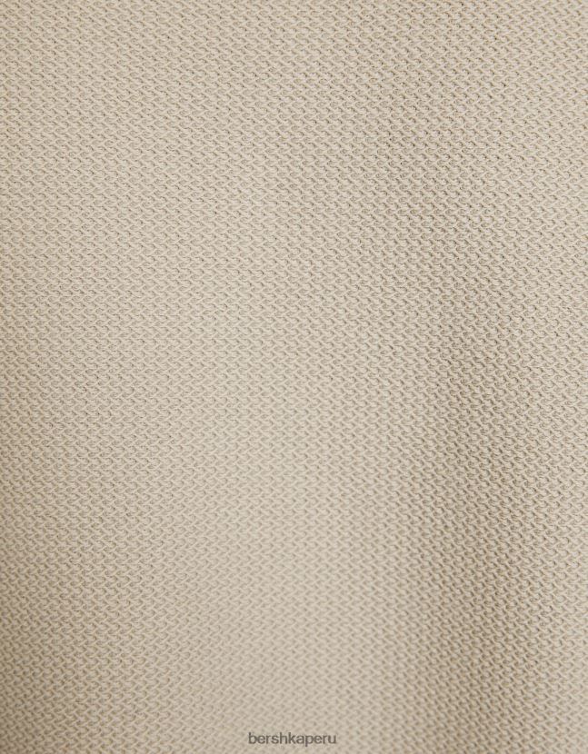 camello Bershka hombres camiseta texturizada de manga corta 806J6B2772