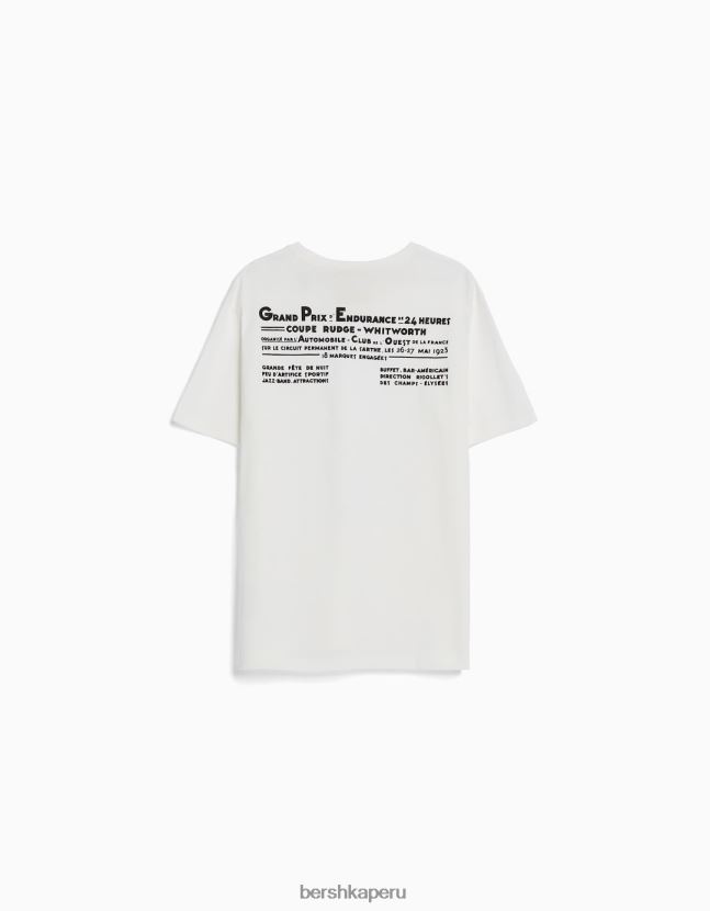 crema Bershka hombres Camiseta de manga corta 24h le regular fit 806J6B2818
