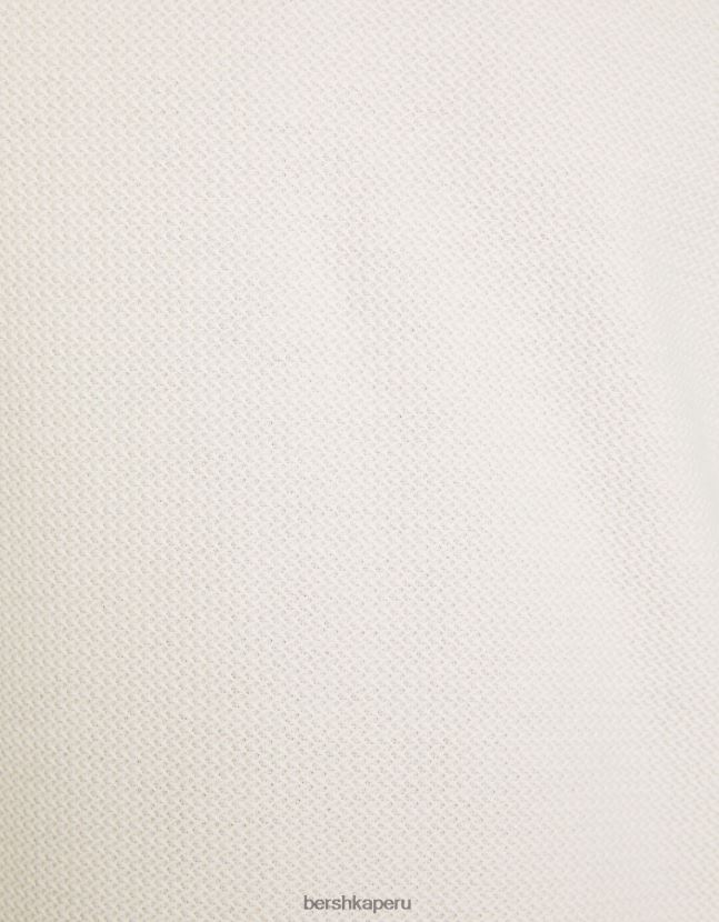 crema Bershka hombres camiseta texturizada de manga corta 806J6B2773