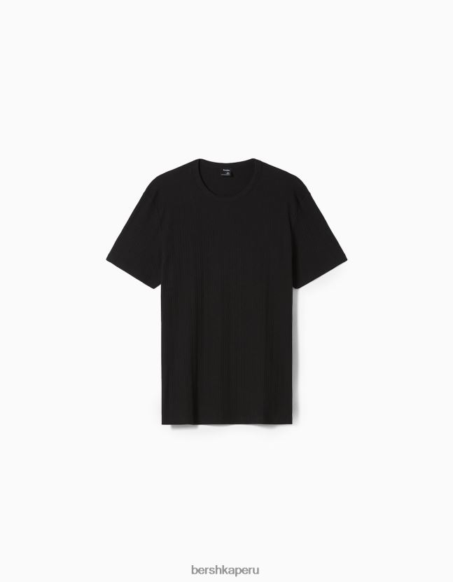 exclusivo Bershka hombres camiseta de canalé de manga corta muscle fit 806J6B2738