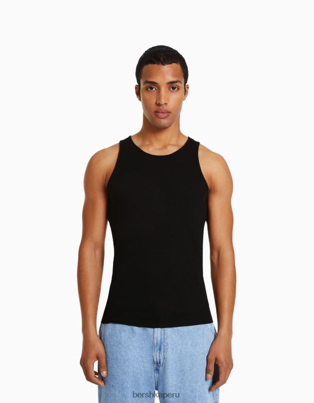 exclusivo Bershka hombres camiseta sin mangas de canalé 806J6B2669