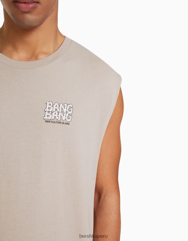 exclusivo Bershka hombres camiseta sin mangas estilo constructor 806J6B2780