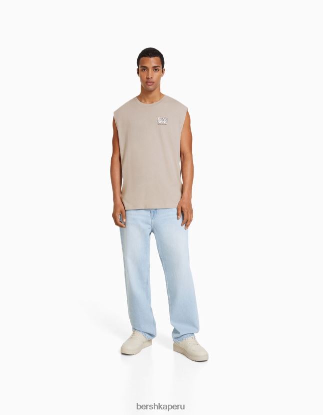 exclusivo Bershka hombres camiseta sin mangas estilo constructor 806J6B2780