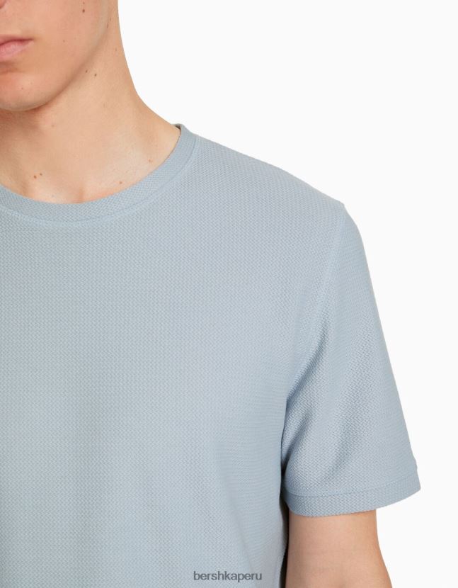 exclusivo Bershka hombres camiseta texturizada de manga corta 806J6B2624