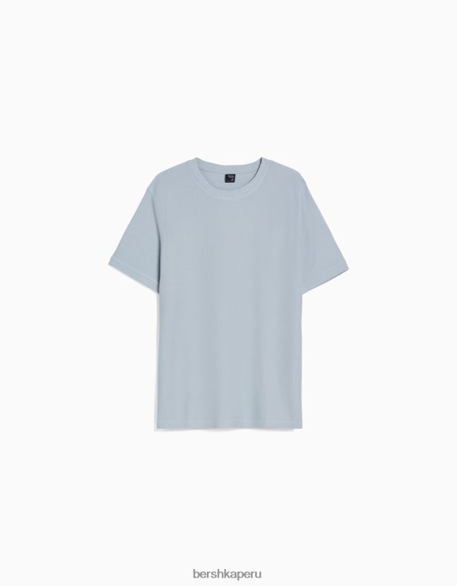 exclusivo Bershka hombres camiseta texturizada de manga corta 806J6B2624