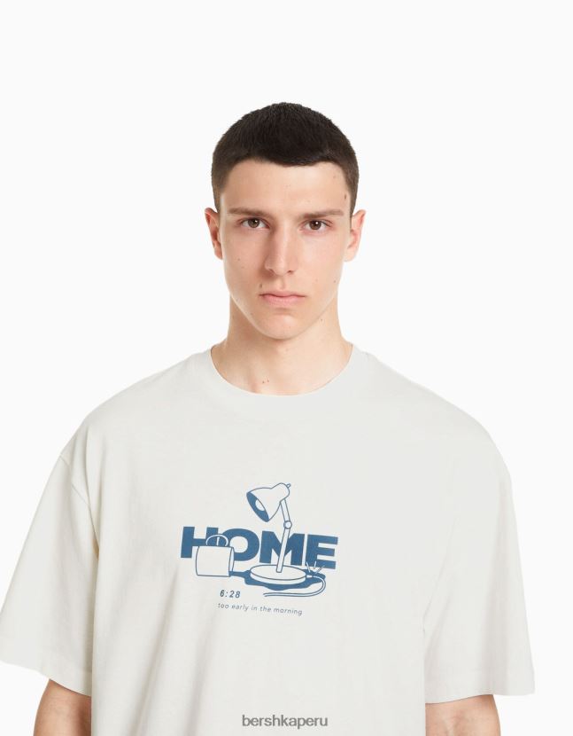exclusivo Bershka hombres playera de manga corta con estampado boxy fit 806J6B2701