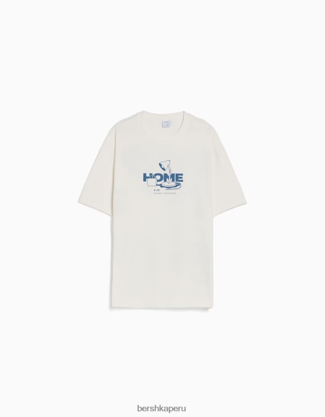 exclusivo Bershka hombres playera de manga corta con estampado boxy fit 806J6B2701