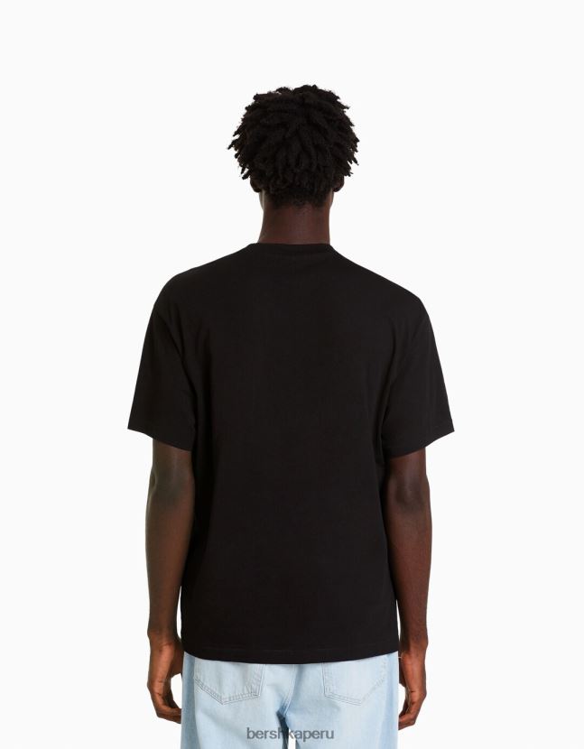 exclusivo Bershka hombres playera de manga corta con estampado boxy fit 806J6B2788