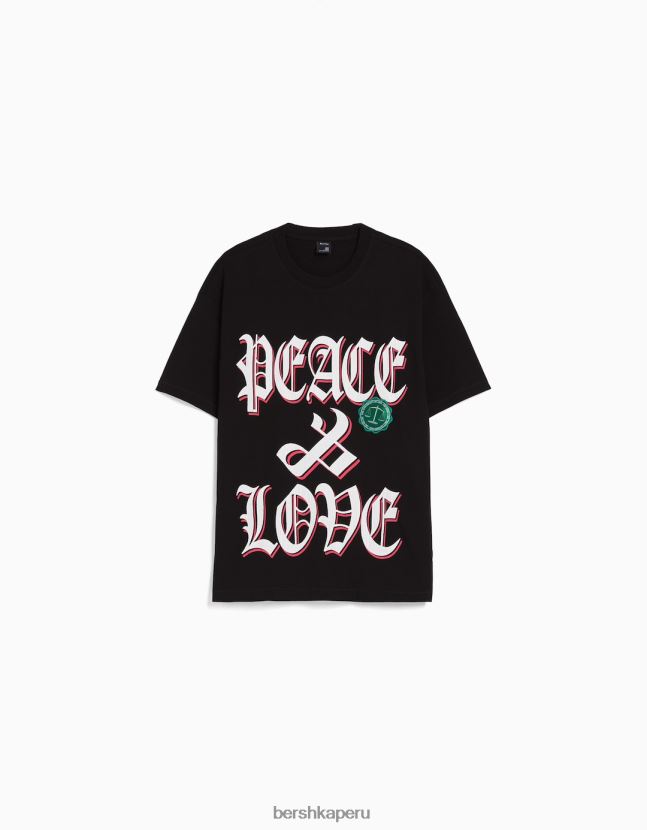 exclusivo Bershka hombres playera de manga corta con estampado boxy fit 806J6B2788