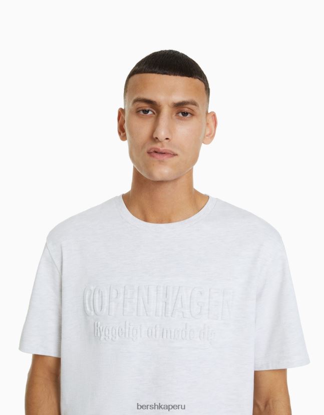 gris Bershka hombres camiseta de manga corta de ajuste fácil 806J6B2719