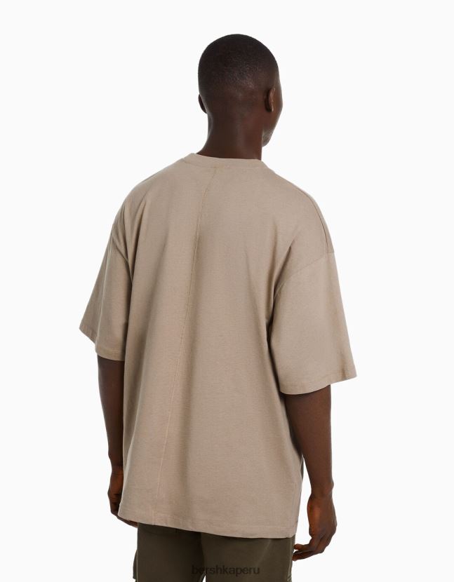 gris Bershka hombres camiseta oversize de manga corta 806J6B2663