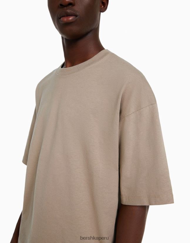 gris Bershka hombres camiseta oversize de manga corta 806J6B2663