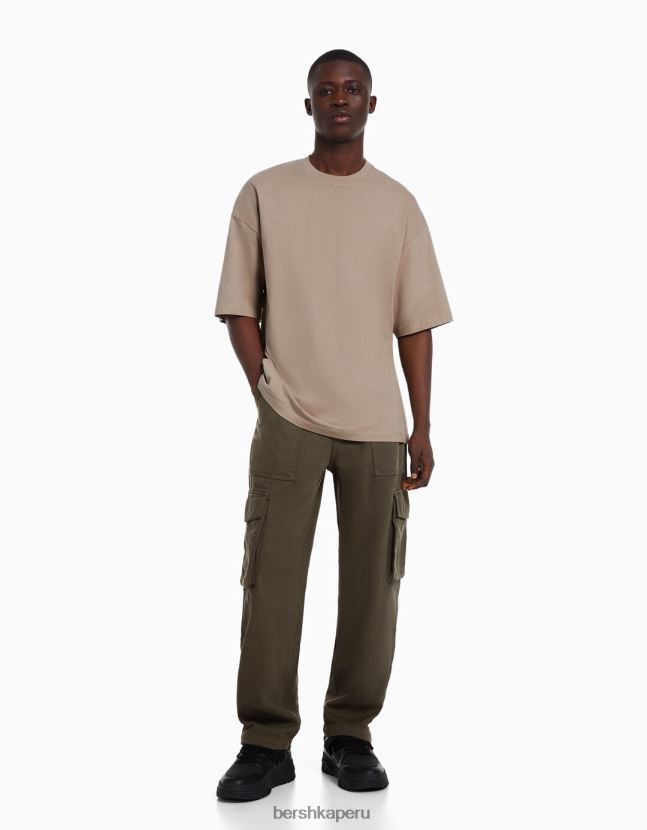 gris Bershka hombres camiseta oversize de manga corta 806J6B2663