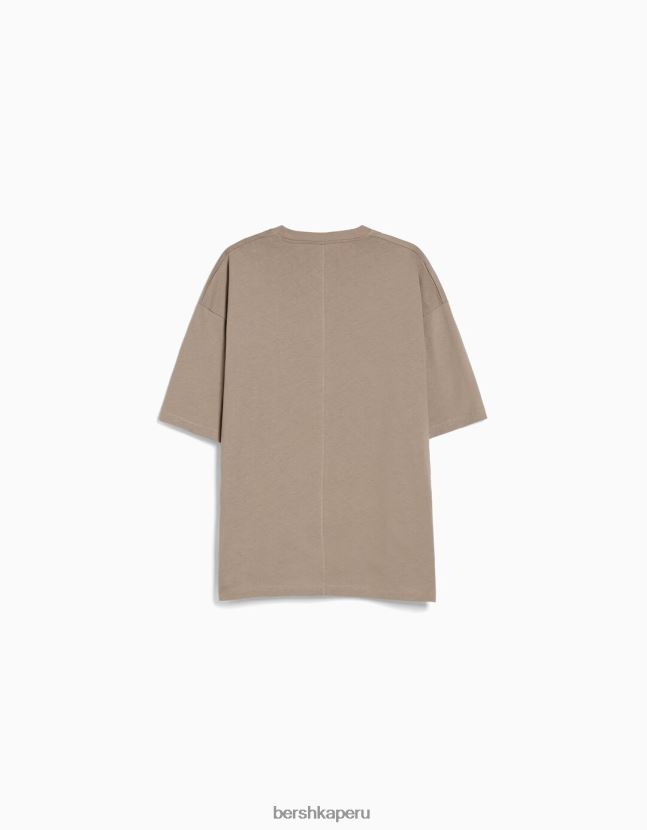 gris Bershka hombres camiseta oversize de manga corta 806J6B2663