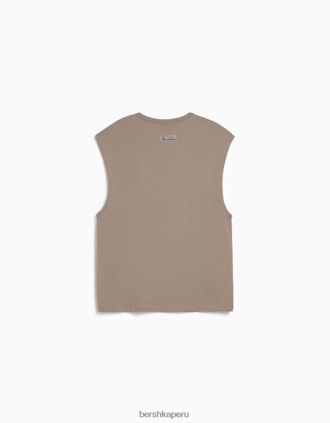 gris Bershka hombres camiseta oversize sin mangas 806J6B2810