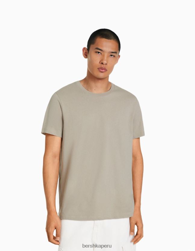 gris Bershka hombres camiseta regular fit de manga corta 806J6B2795