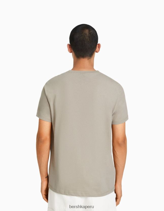 gris Bershka hombres camiseta regular fit de manga corta 806J6B2795