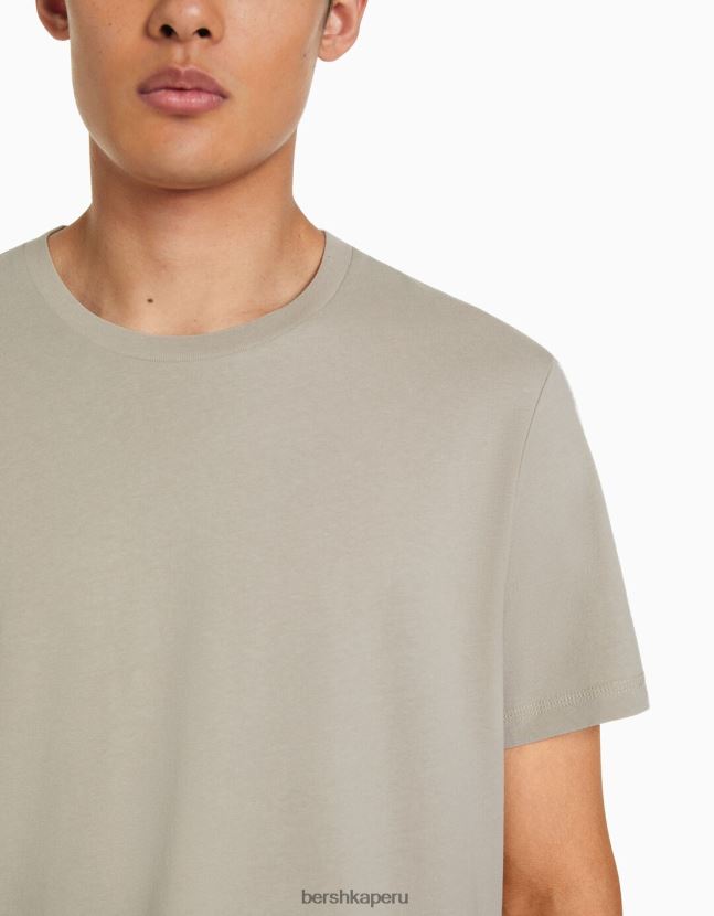 gris Bershka hombres camiseta regular fit de manga corta 806J6B2795