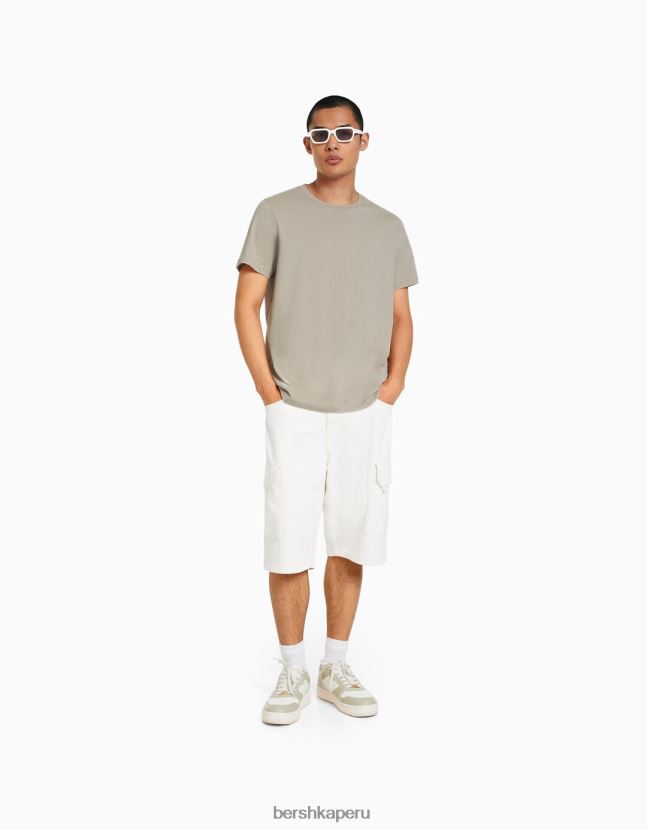gris Bershka hombres camiseta regular fit de manga corta 806J6B2795