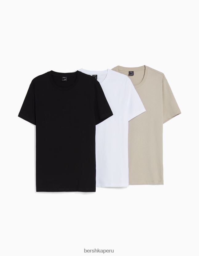 multicolor Bershka hombres Pack de 3 camisetas de manga corta regular fit 806J6B2630