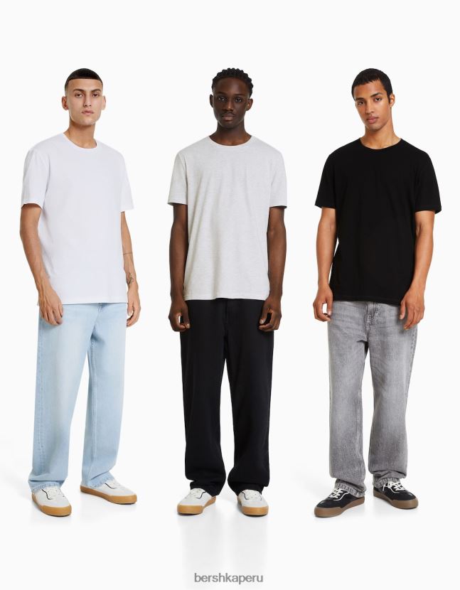 multicolor Bershka hombres Pack de 3 camisetas de manga corta regular fit 806J6B2631