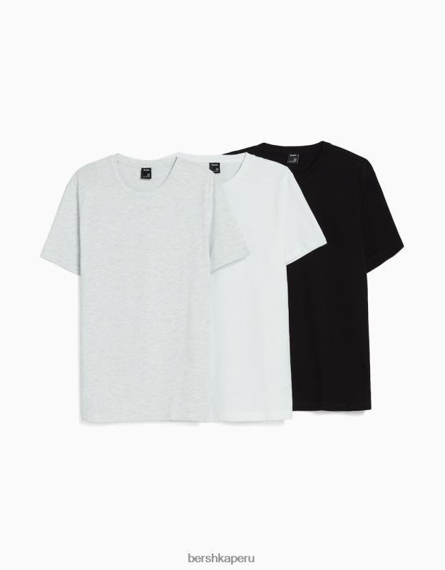 multicolor Bershka hombres Pack de 3 camisetas de manga corta regular fit 806J6B2631