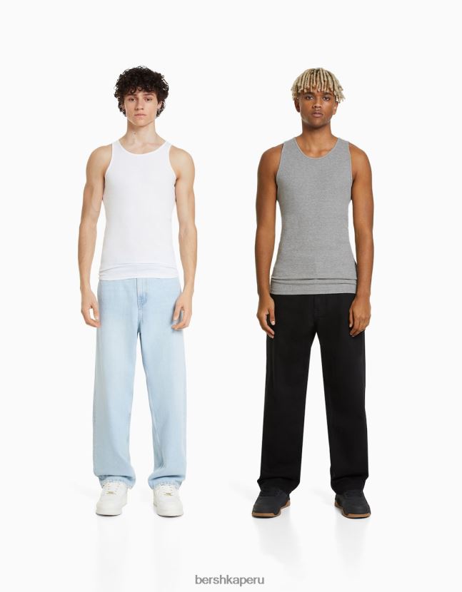 multicolor Bershka hombres pack de 2 camisetas sin mangas 806J6B2804