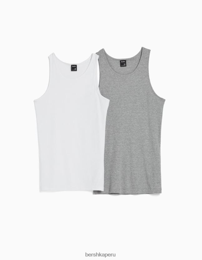 multicolor Bershka hombres pack de 2 camisetas sin mangas 806J6B2804