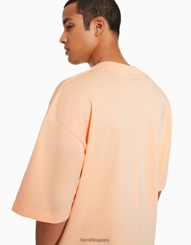 naranja Bershka hombres camiseta oversize de manga corta 806J6B2662