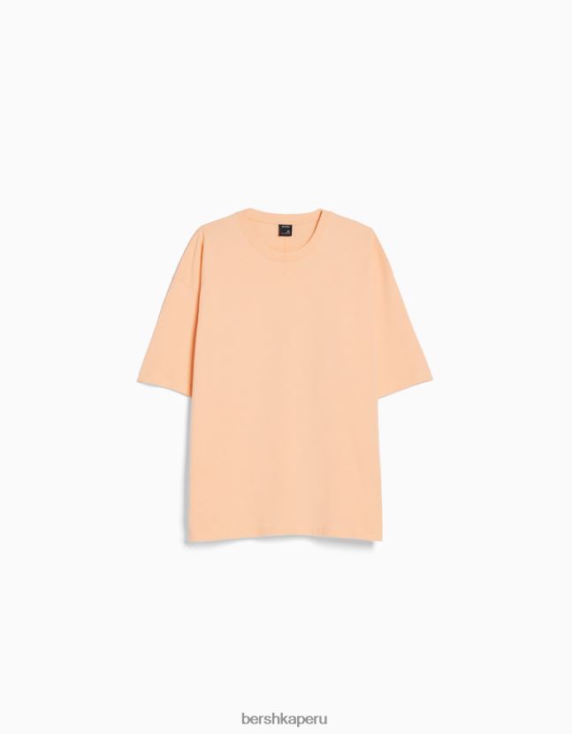 naranja Bershka hombres camiseta oversize de manga corta 806J6B2662