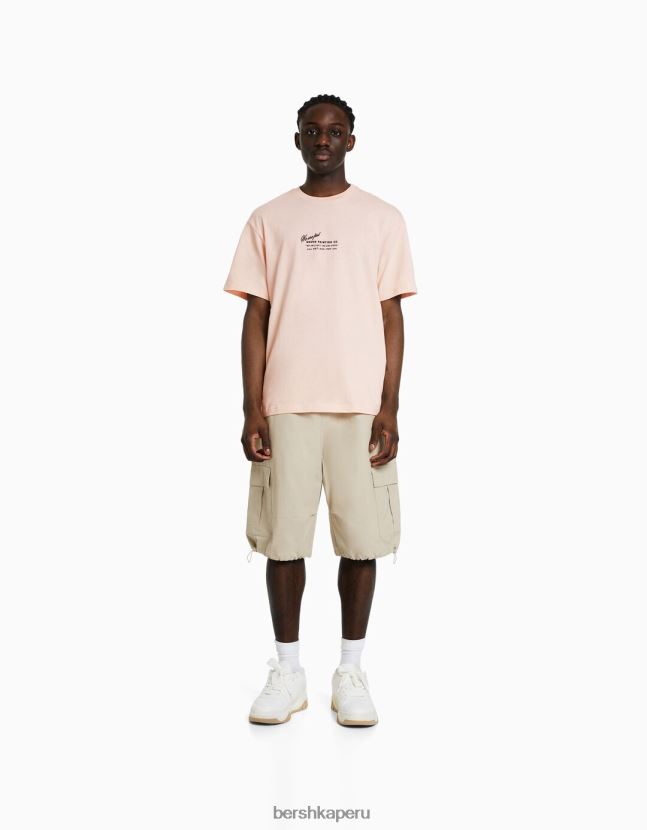naranja Bershka hombres playera de manga corta con estampado boxy fit 806J6B2828