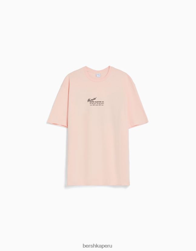 naranja Bershka hombres playera de manga corta con estampado boxy fit 806J6B2828