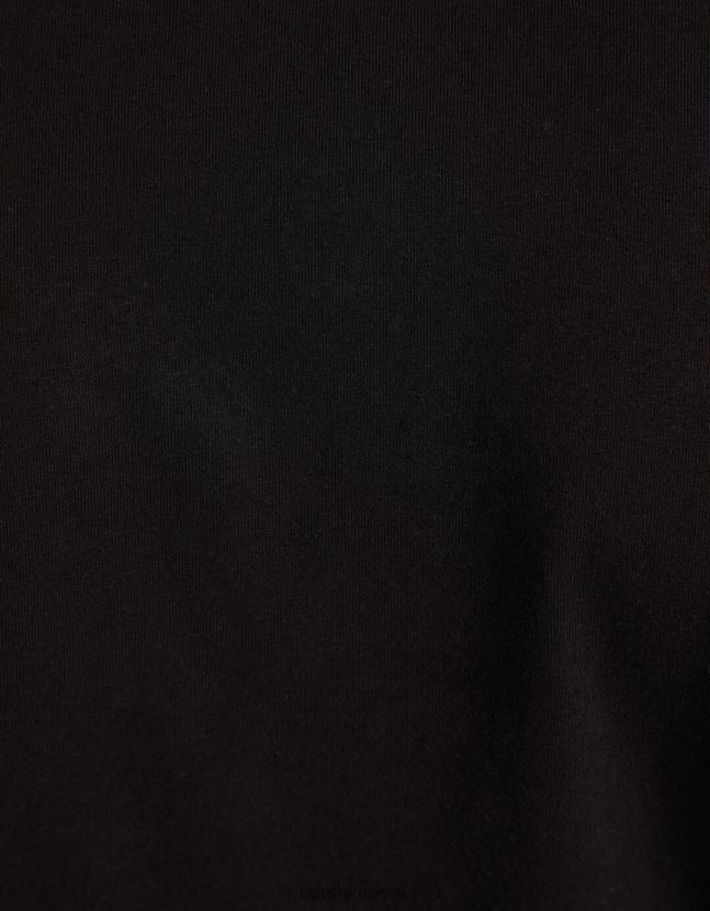 negro Bershka hombres camiseta de manga corta con cuello alto 806J6B2739