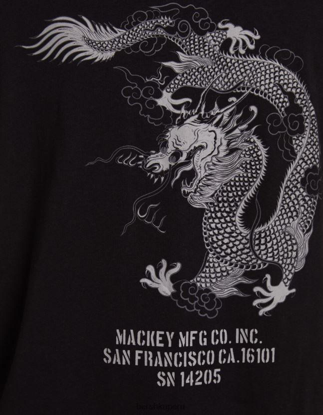 negro Bershka hombres camiseta de manga corta con estampado regular fit 806J6B2726