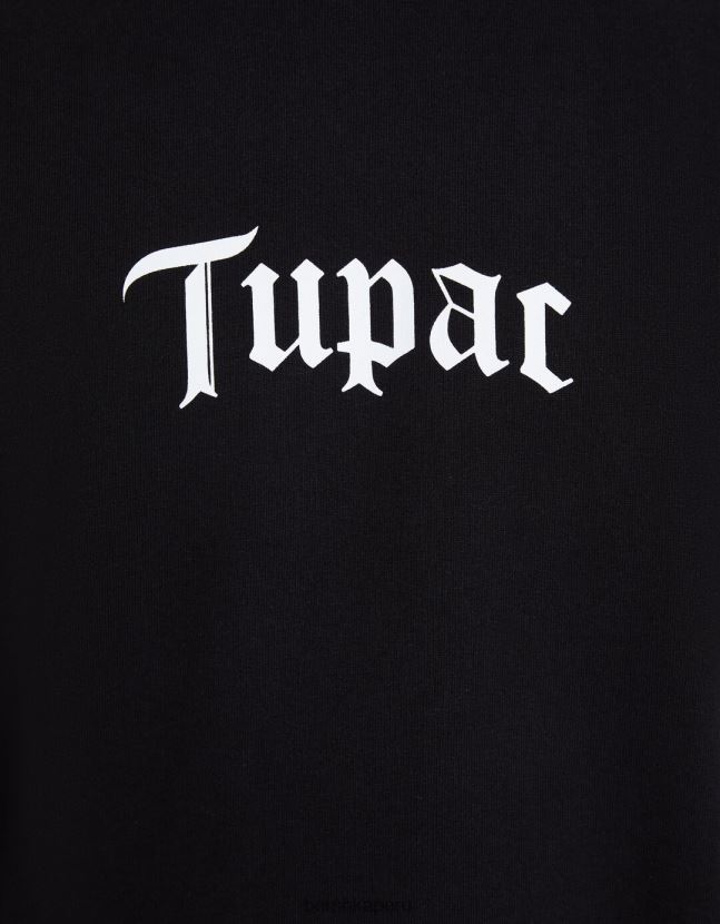 negro Bershka hombres camiseta de manga corta con estampado tupac 806J6B2722