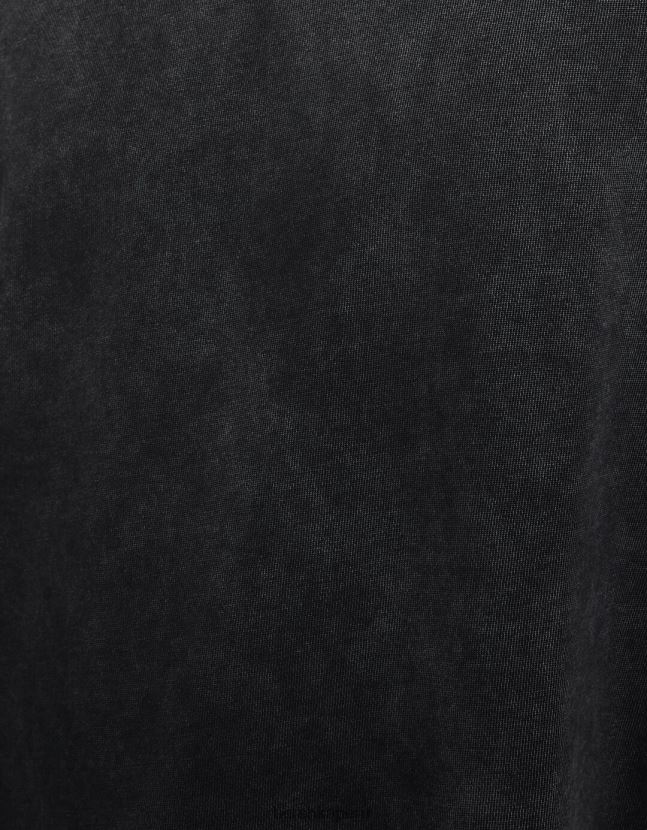 negro Bershka hombres camiseta de manga corta desteñida 806J6B2651