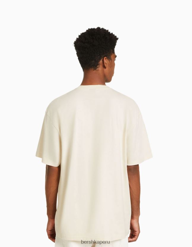 otro Bershka hombres camiseta de manga corta con parche de malla bordado 806J6B2604