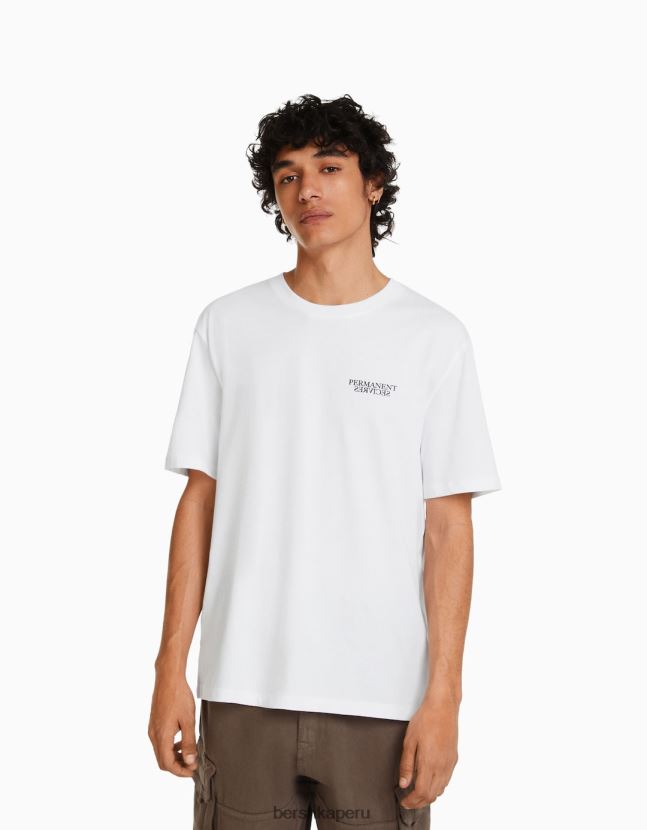 otro Bershka hombres camiseta estampada de manga corta con corte holgado 806J6B2640