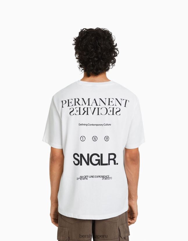 otro Bershka hombres camiseta estampada de manga corta con corte holgado 806J6B2640