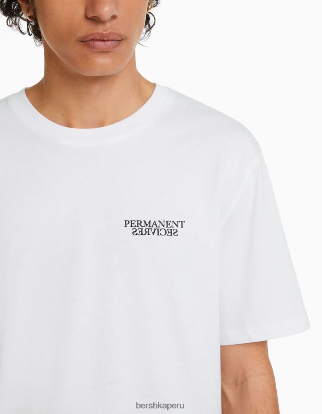 otro Bershka hombres camiseta estampada de manga corta con corte holgado 806J6B2640