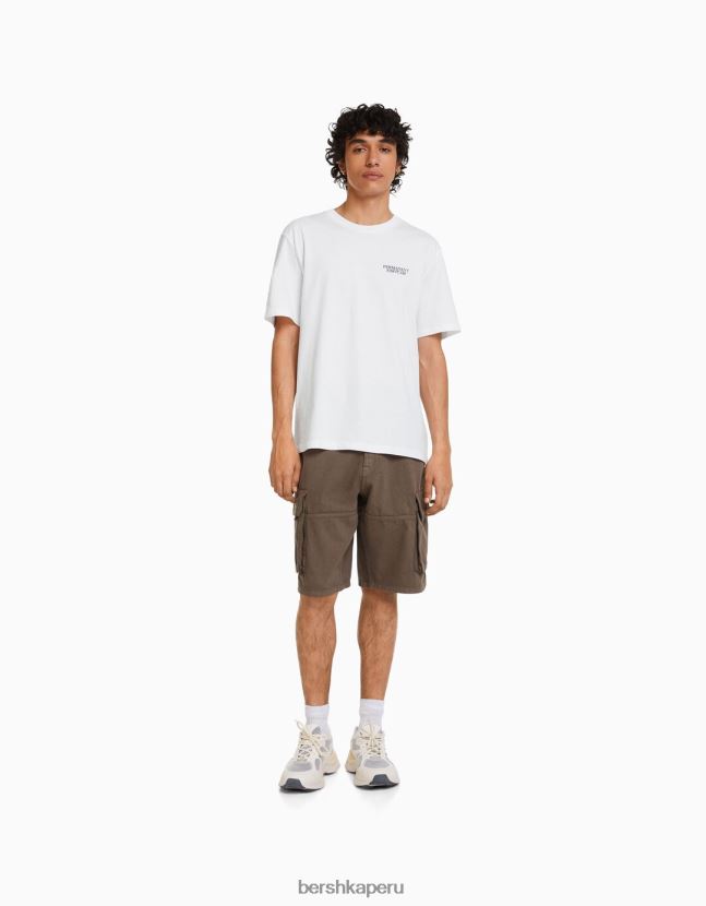 otro Bershka hombres camiseta estampada de manga corta con corte holgado 806J6B2640