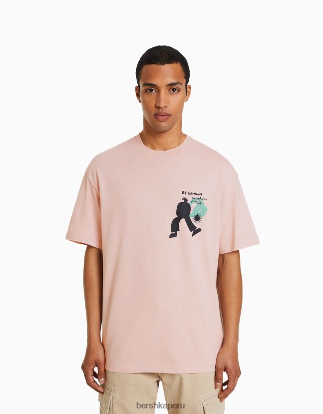 otro Bershka hombres playera de manga corta ajustada con estampado 806J6B2816