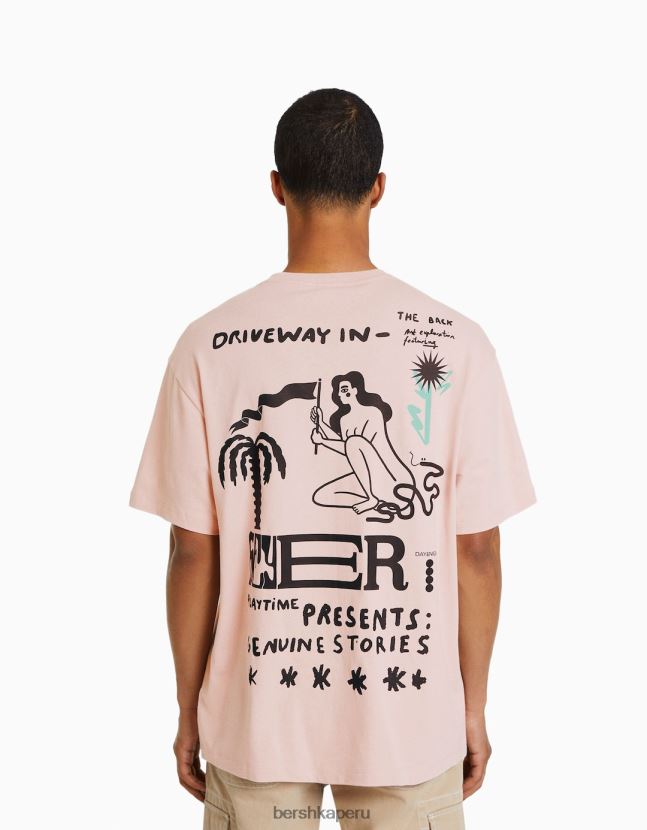 otro Bershka hombres playera de manga corta ajustada con estampado 806J6B2816