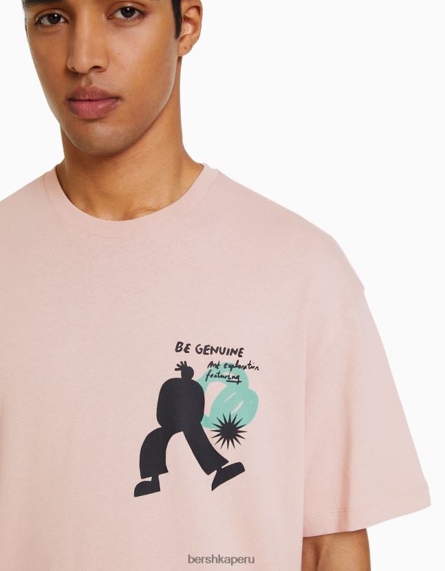 otro Bershka hombres playera de manga corta ajustada con estampado 806J6B2816