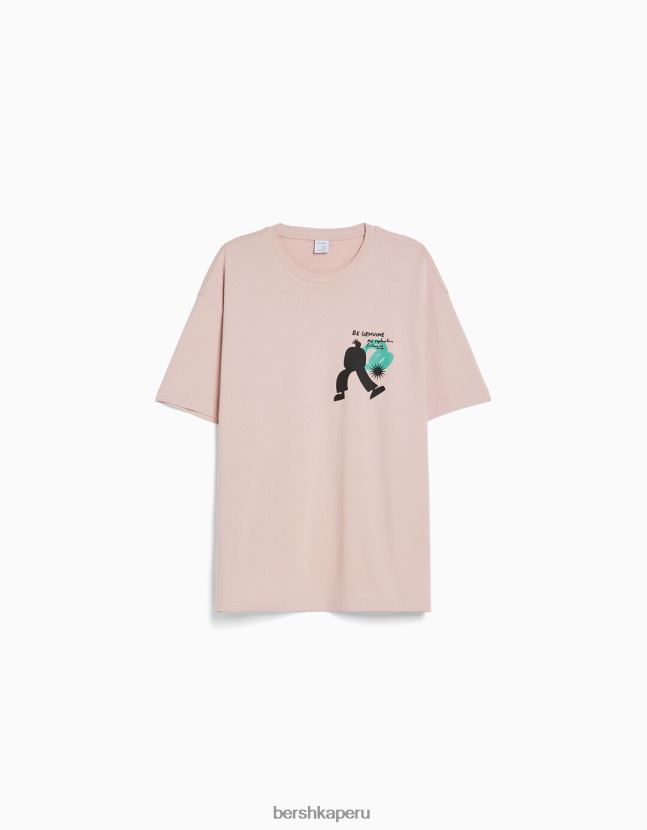 otro Bershka hombres playera de manga corta ajustada con estampado 806J6B2816