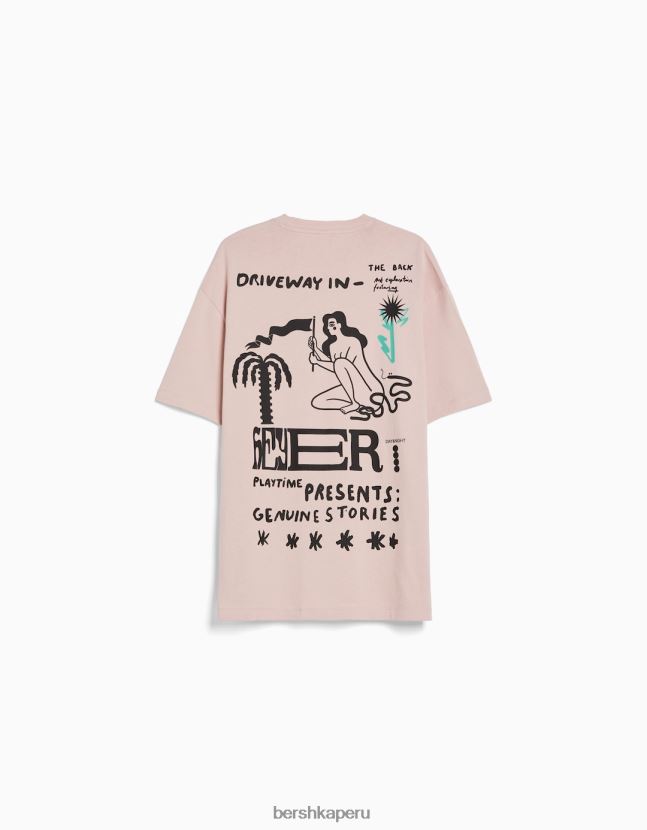 otro Bershka hombres playera de manga corta ajustada con estampado 806J6B2816