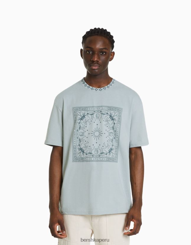otro Bershka hombres playera de manga corta con estampado boxy fit 806J6B2703