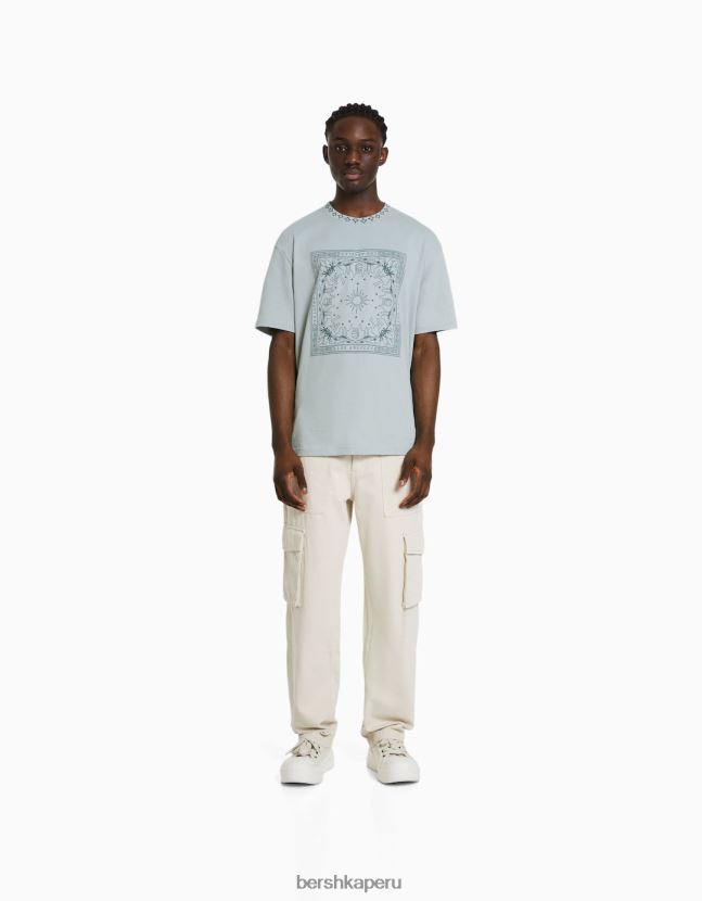 otro Bershka hombres playera de manga corta con estampado boxy fit 806J6B2703