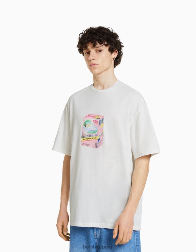 otro Bershka hombres playera de manga corta con estampado boxy fit 806J6B2823