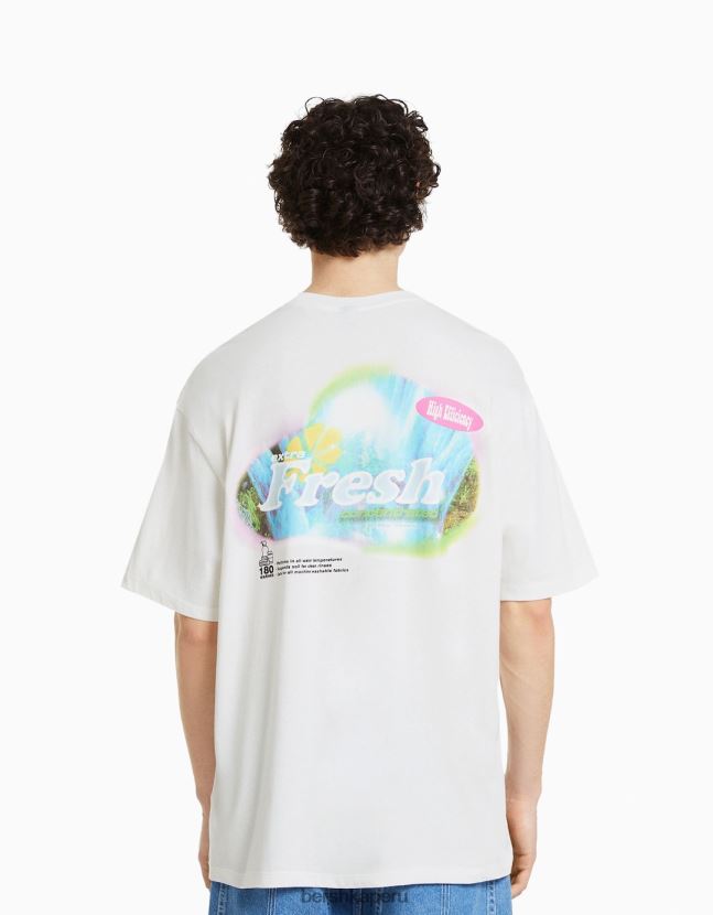 otro Bershka hombres playera de manga corta con estampado boxy fit 806J6B2823